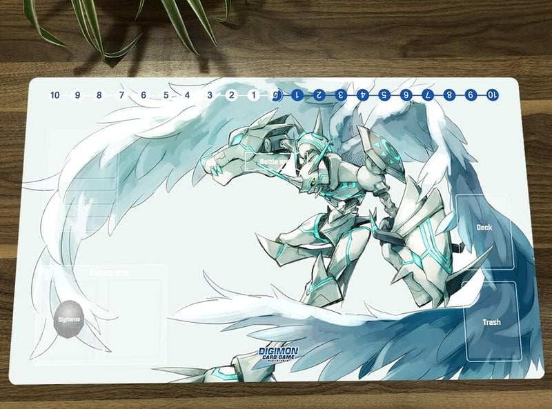 Mlikemat New Anime DTCG Playmat Digimon Omegamon Trading Card Game TCG CCG Mat Pad with Zones + Free Bag - Image 3